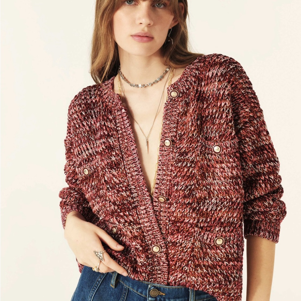 ba&sh Red Cozy Knit Cardigan sz. Medium